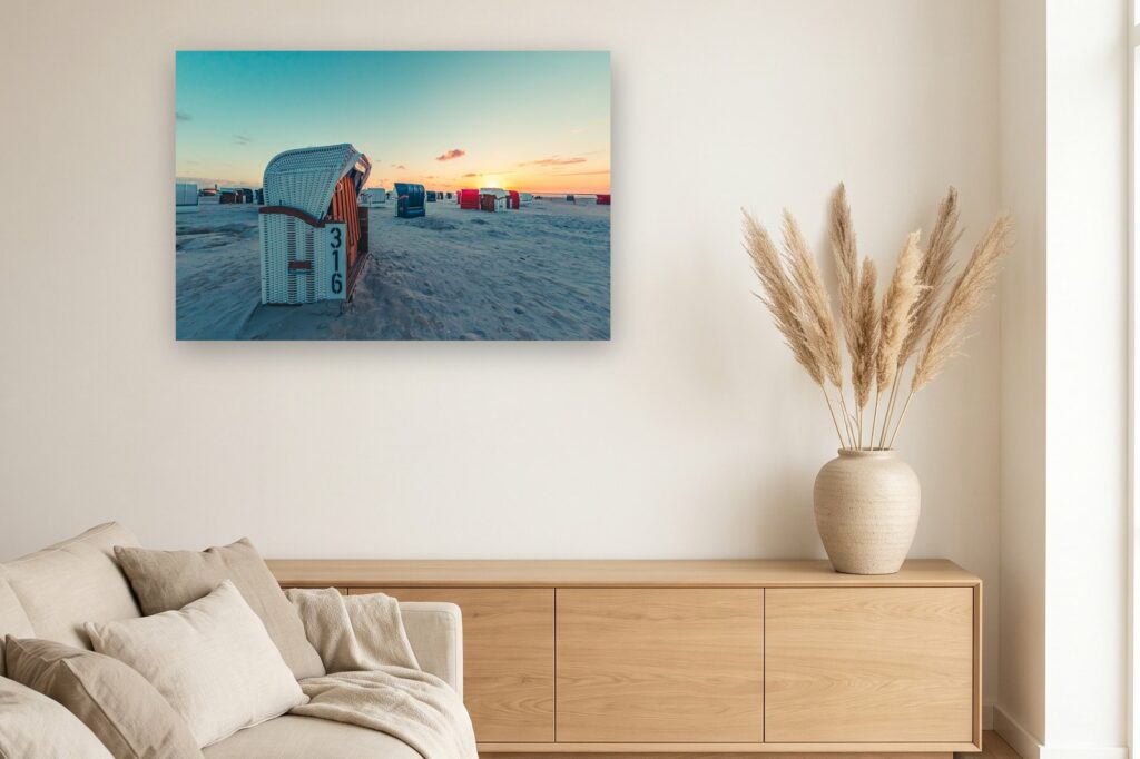 Leinwand Bensersiel 1 als 120 x 80 cm Leinwand im Wohnzimmer