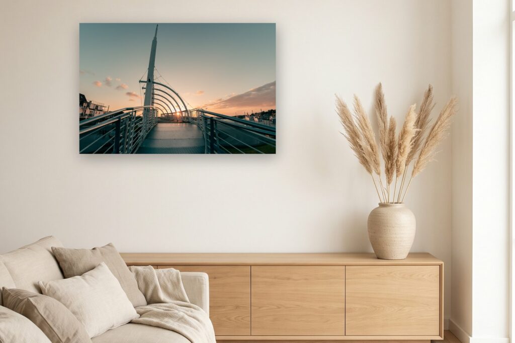 Leinwand Bensersiel 12 als 120 x 80 cm Leinwand im Wohnzimmer