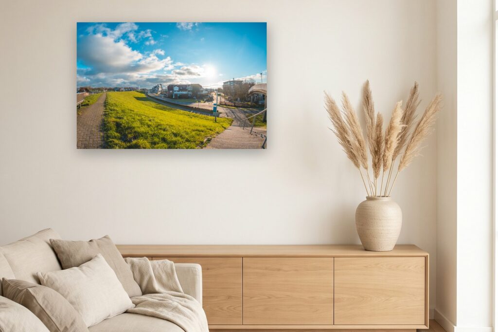 Leinwand Bensersiel 15 als 120 x 80 cm Leinwand im Wohnzimmer