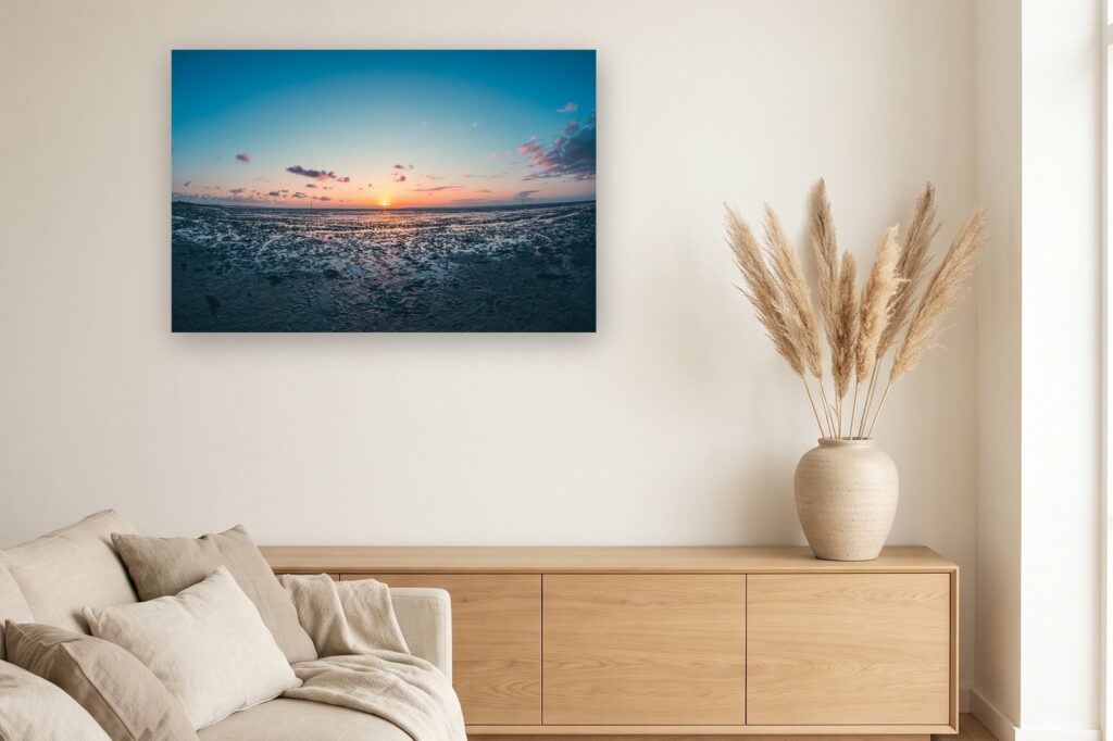 Leinwand Bensersiel 2 als 120 x 80 cm Leinwand im Wohnzimmer