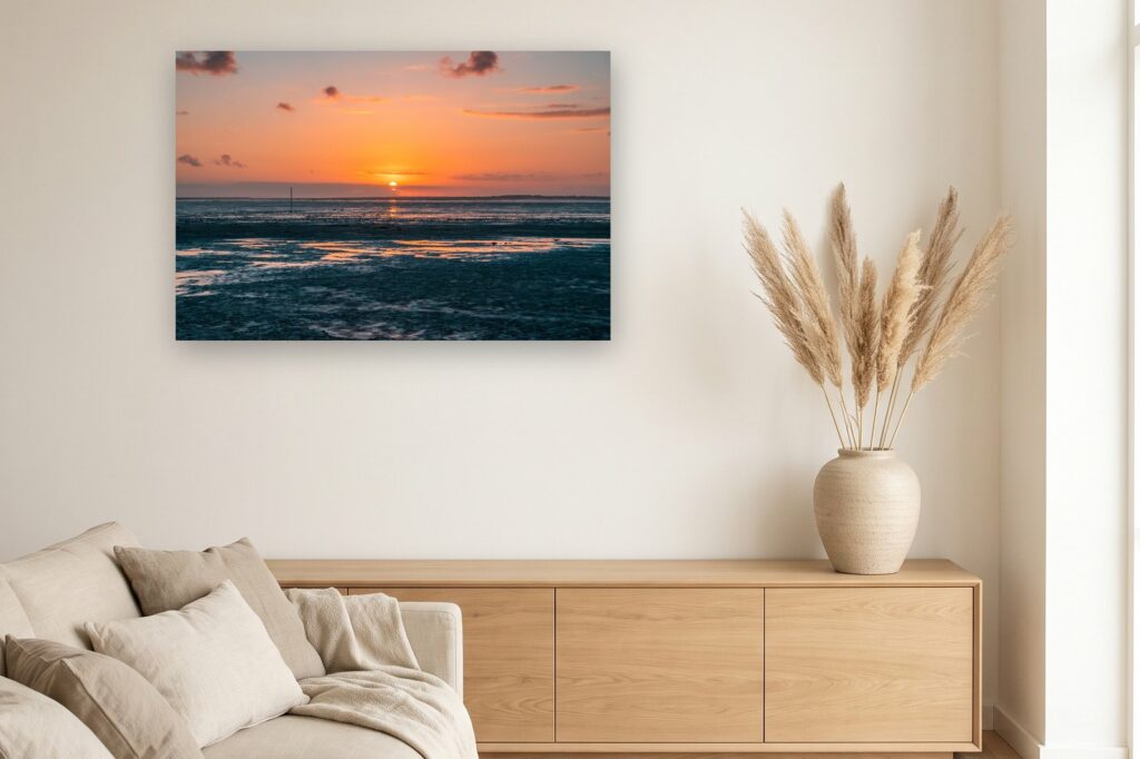 Leinwand Bensersiel 3 als 120 x 80 cm Leinwand im Wohnzimmer