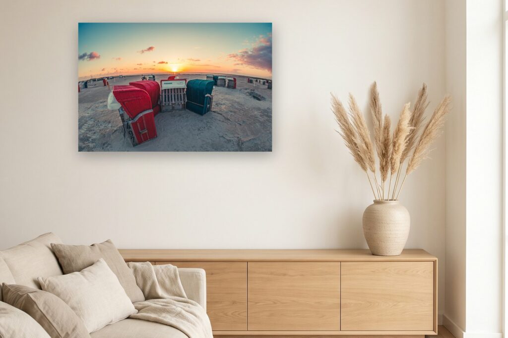 Leinwand Bensersiel 4 als 120 x 80 cm Leinwand im Wohnzimmer