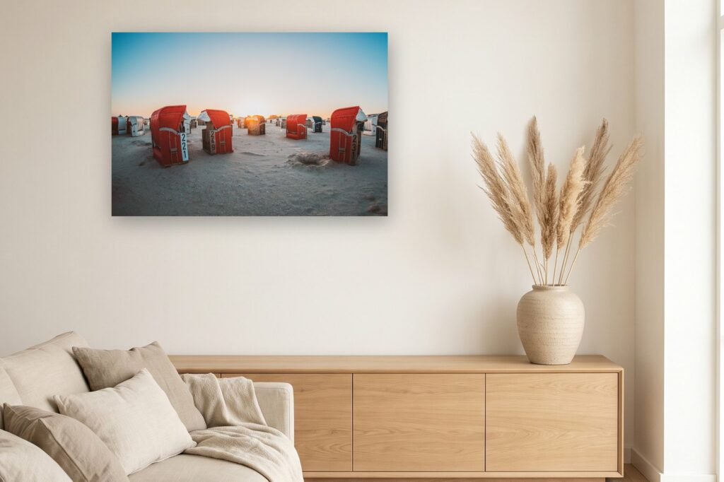 Leinwand Bensersiel 5 als 120 x 80 cm Leinwand im Wohnzimmer