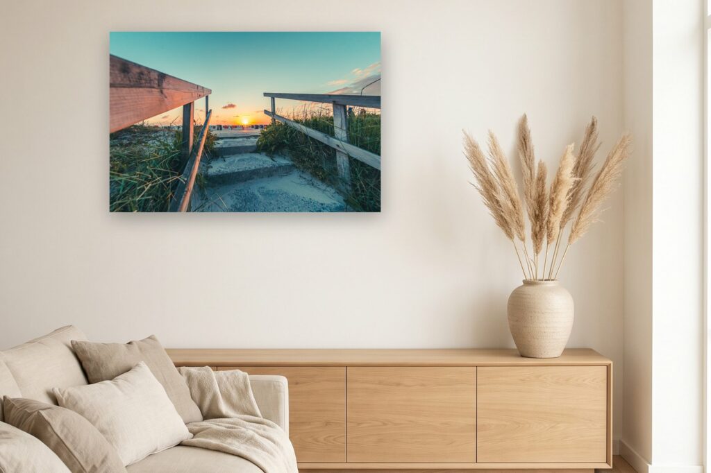 Leinwand Bensersiel 6 als 120 x 80 cm Leinwand im Wohnzimmer