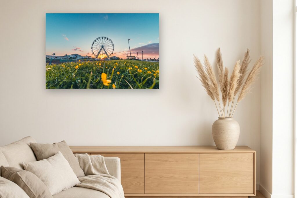 Leinwand Bensersiel 8 als 120 x 80 cm Leinwand im Wohnzimmer