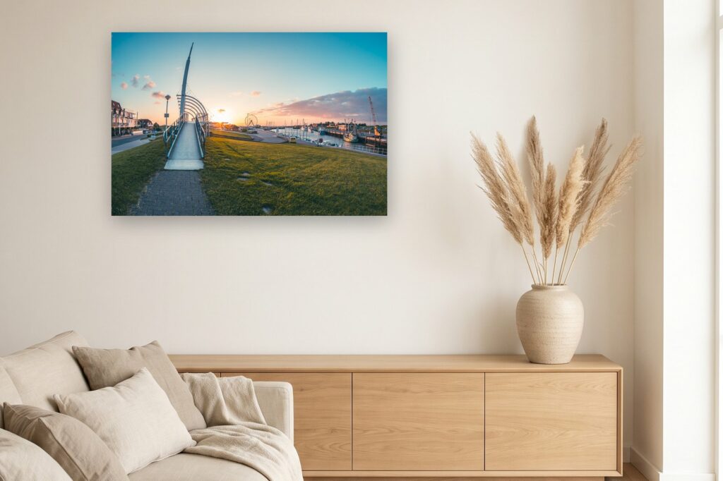 Leinwand Bensersiel 9 als 120 x 80 cm Leinwand im Wohnzimmer