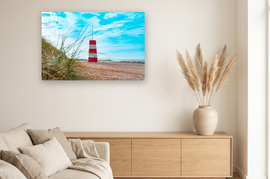 Leinwand Blåvand 14 als 120 x 80 cm Leinwand im Wohnzimmer