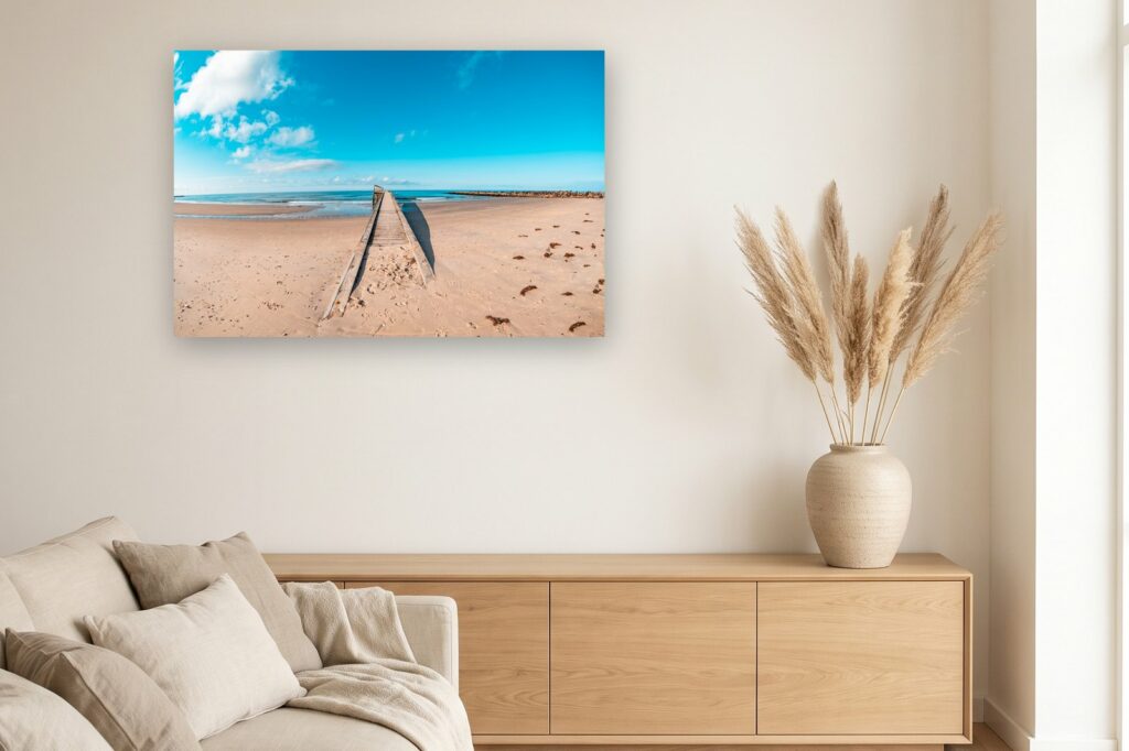 Leinwand Blåvand 17 als 120 x 80 cm Leinwand im Wohnzimmer