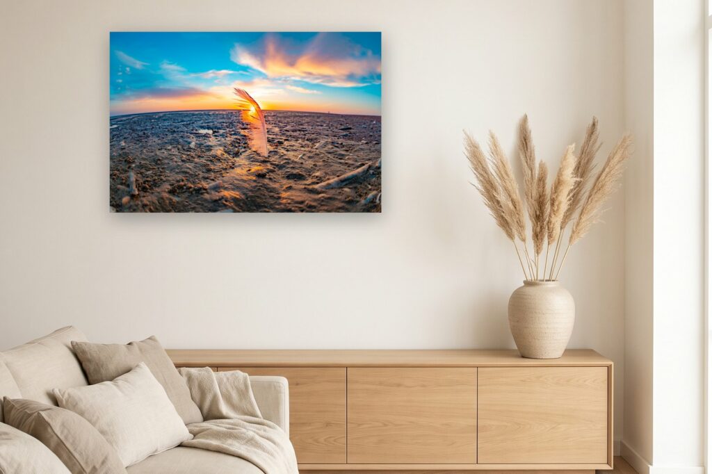 Leinwand Blåvand 3 als 120 x 80 cm Leinwand im Wohnzimmer