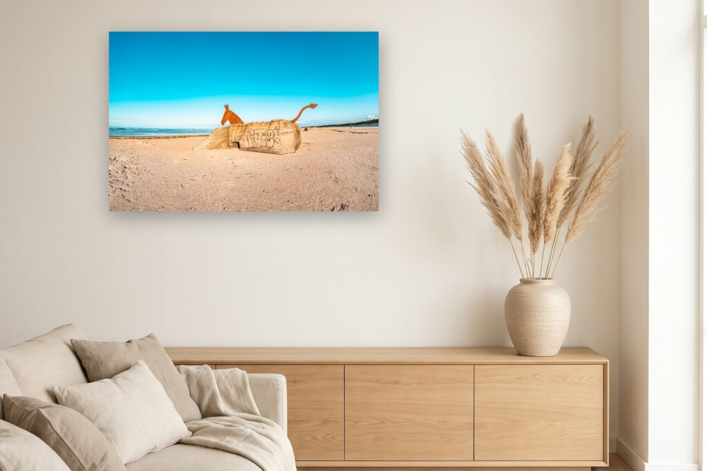 Leinwand Blåvand 4 als 120 x 80 cm Leinwand im Wohnzimmer