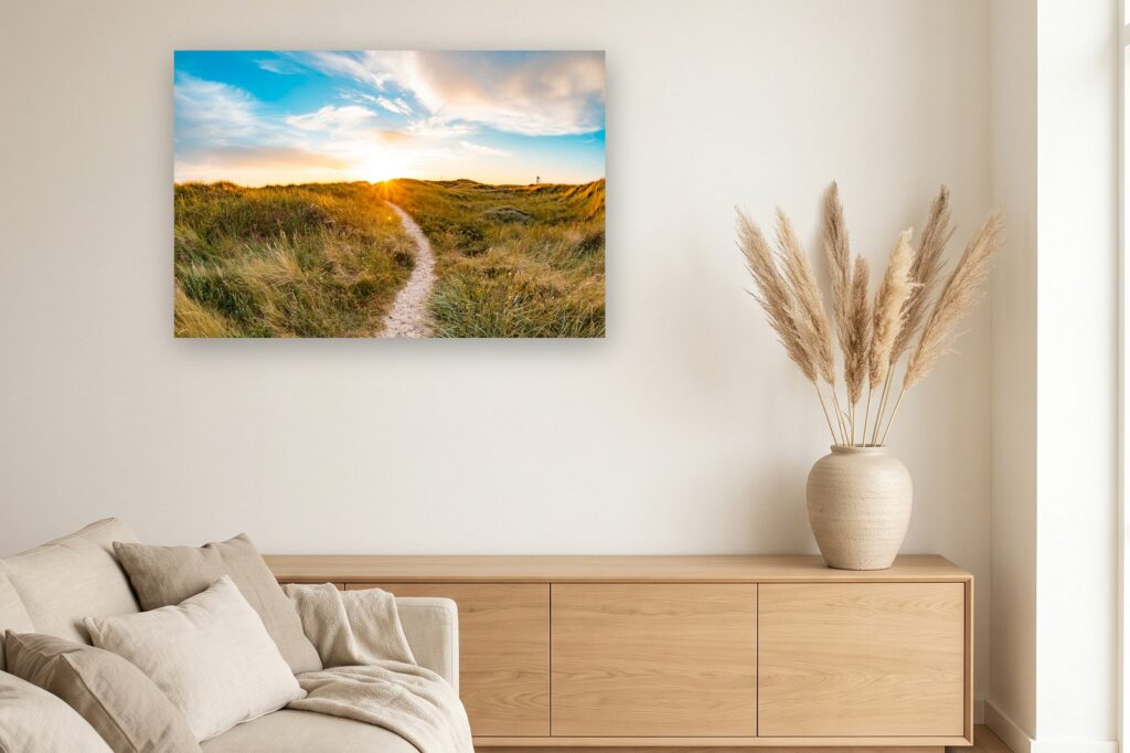 Leinwand Blåvand 5 als 120 x 80 cm Leinwand im Wohnzimmer