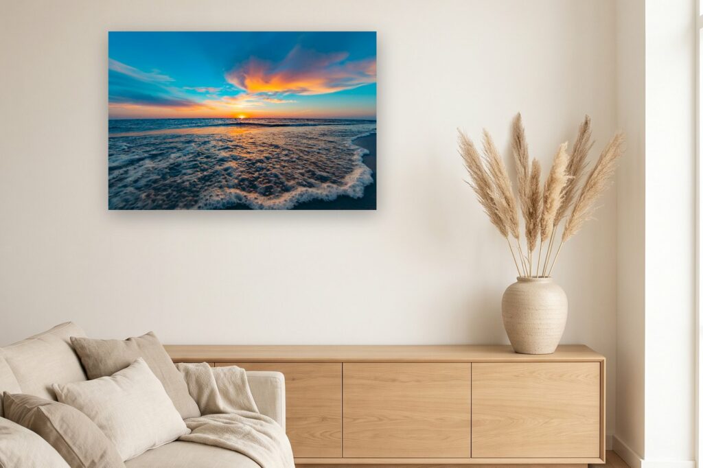 Leinwand Blåvand 6 als 120 x 80 cm Leinwand im Wohnzimmer