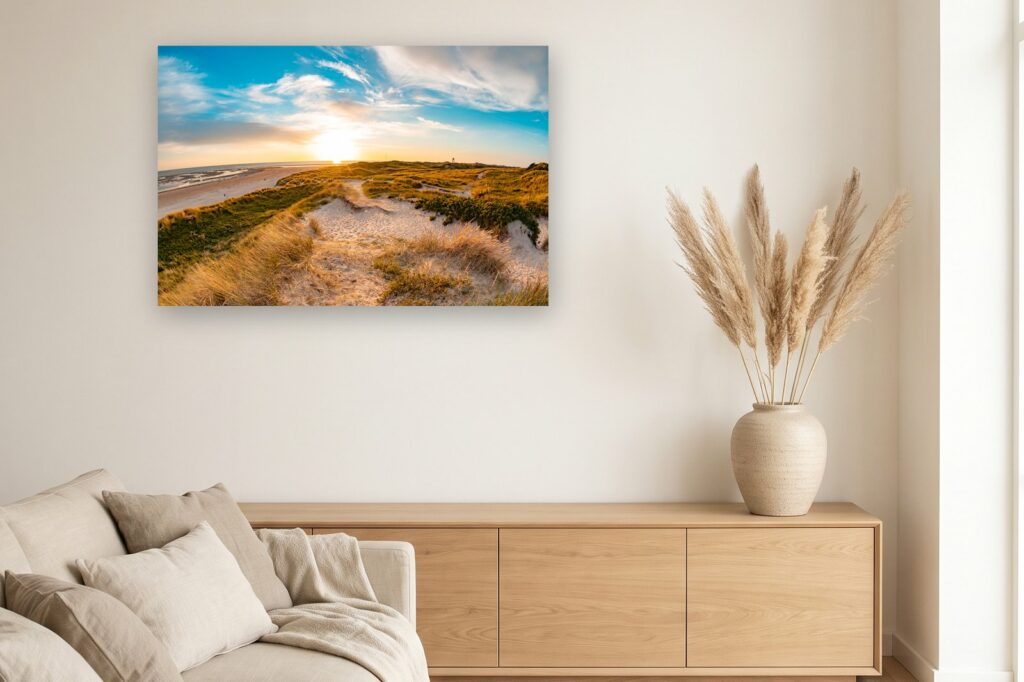 Leinwand Blåvand 8 als 120 x 80 cm Leinwand im Wohnzimmer