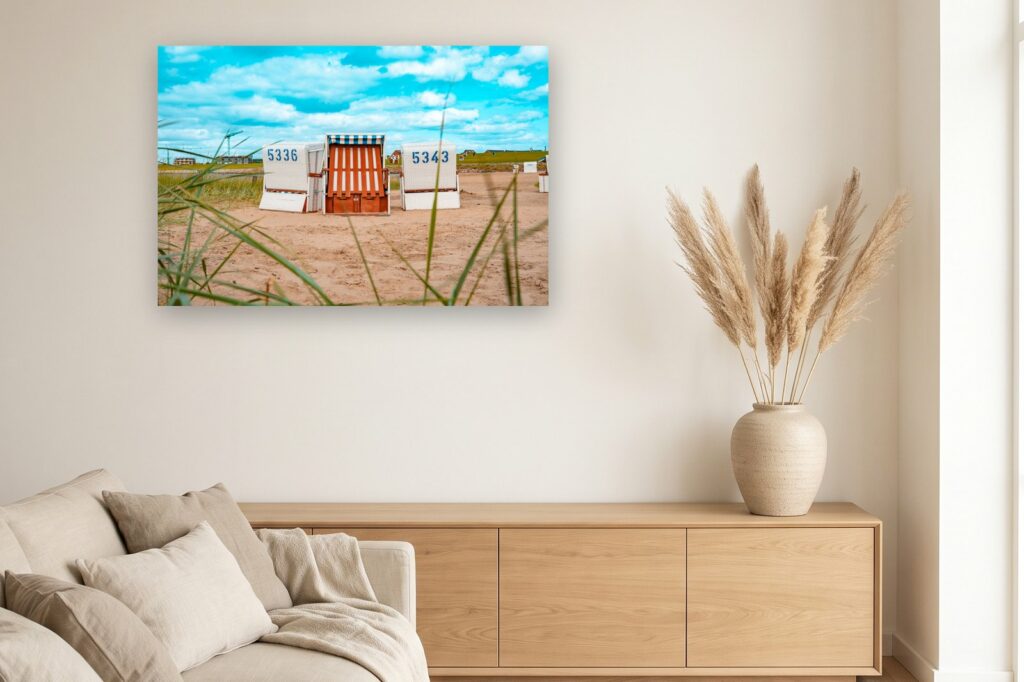 Leinwand Büsum 10 als 120 x 80 cm Leinwand im Wohnzimmer
