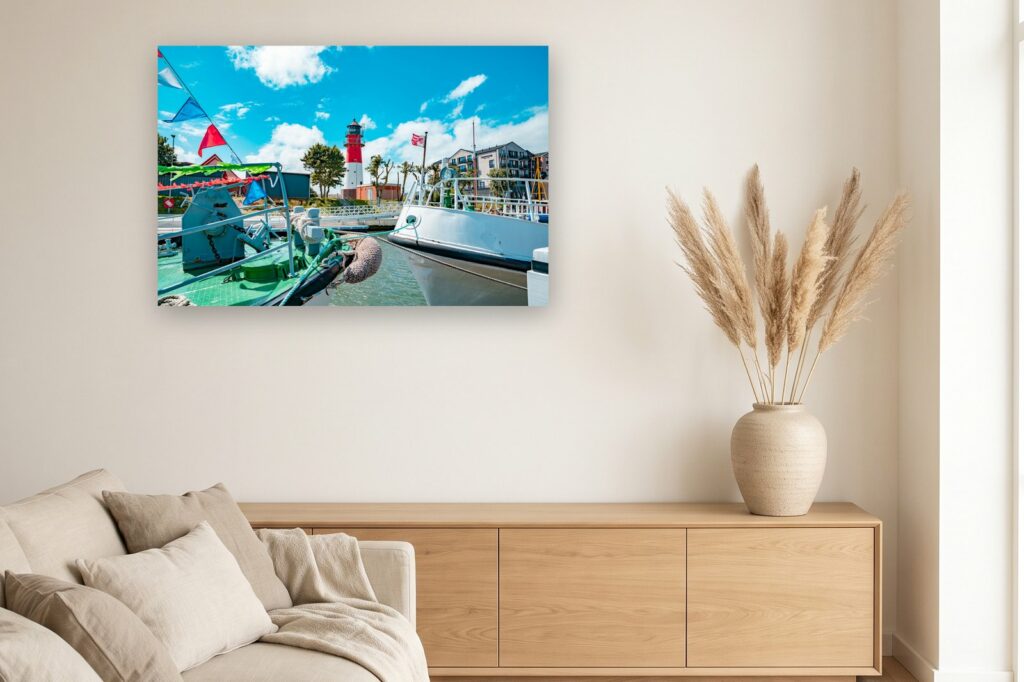 Leinwand Büsum 13 als 120 x 80 cm Leinwand im Wohnzimmer