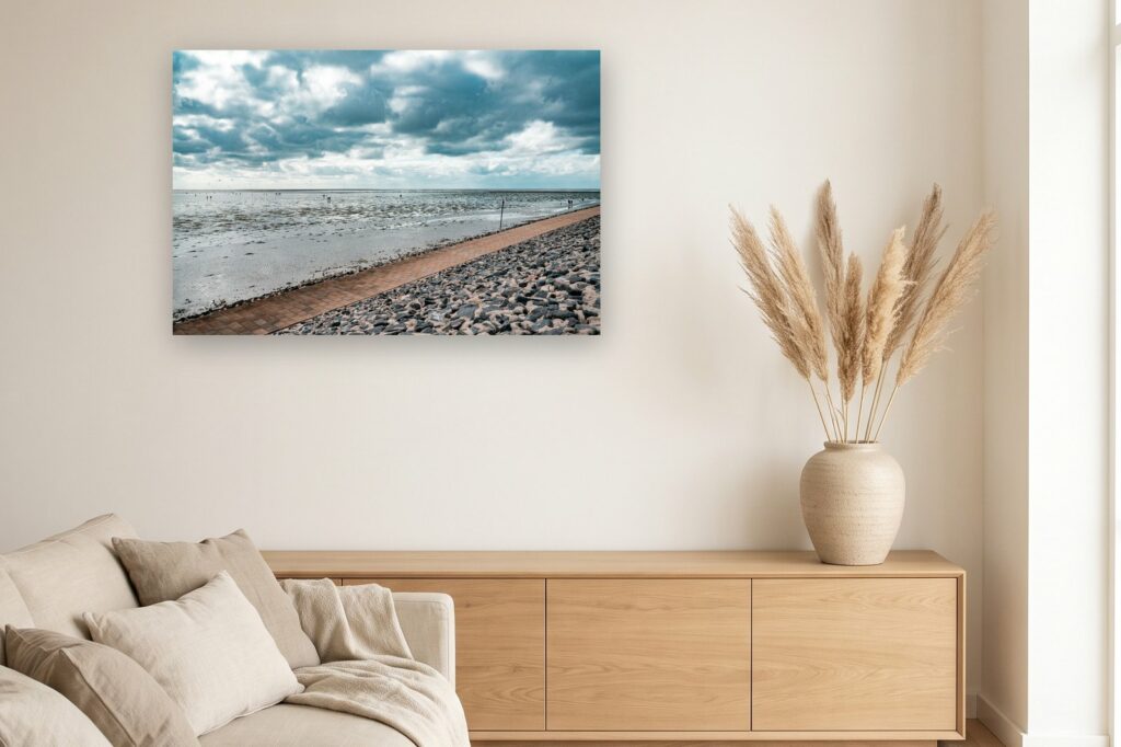 Leinwand Büsum 9 als 120 x 80 cm Leinwand im Wohnzimmer