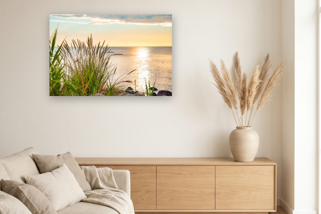 Leinwand Dahme 10 als 120 x 80 cm Leinwand im Wohnzimmer