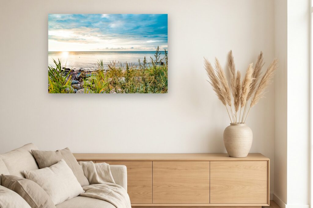 Leinwand Dahme 11 als 120 x 80 cm Leinwand im Wohnzimmer