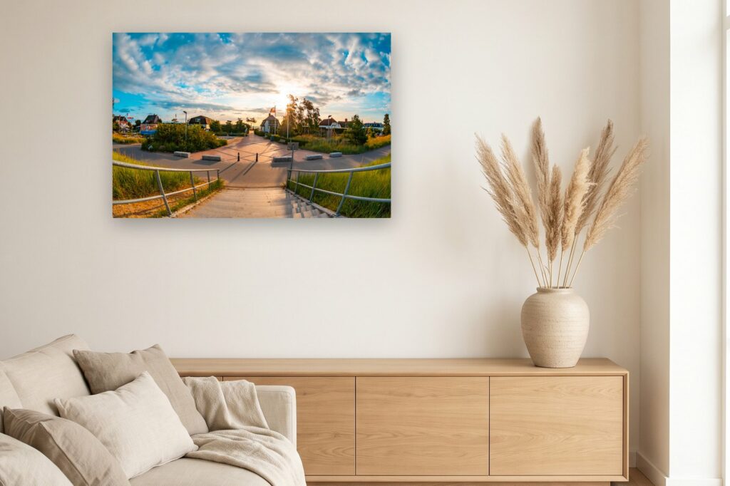 Leinwand Dahme 14 als 120 x 80 cm Leinwand im Wohnzimmer