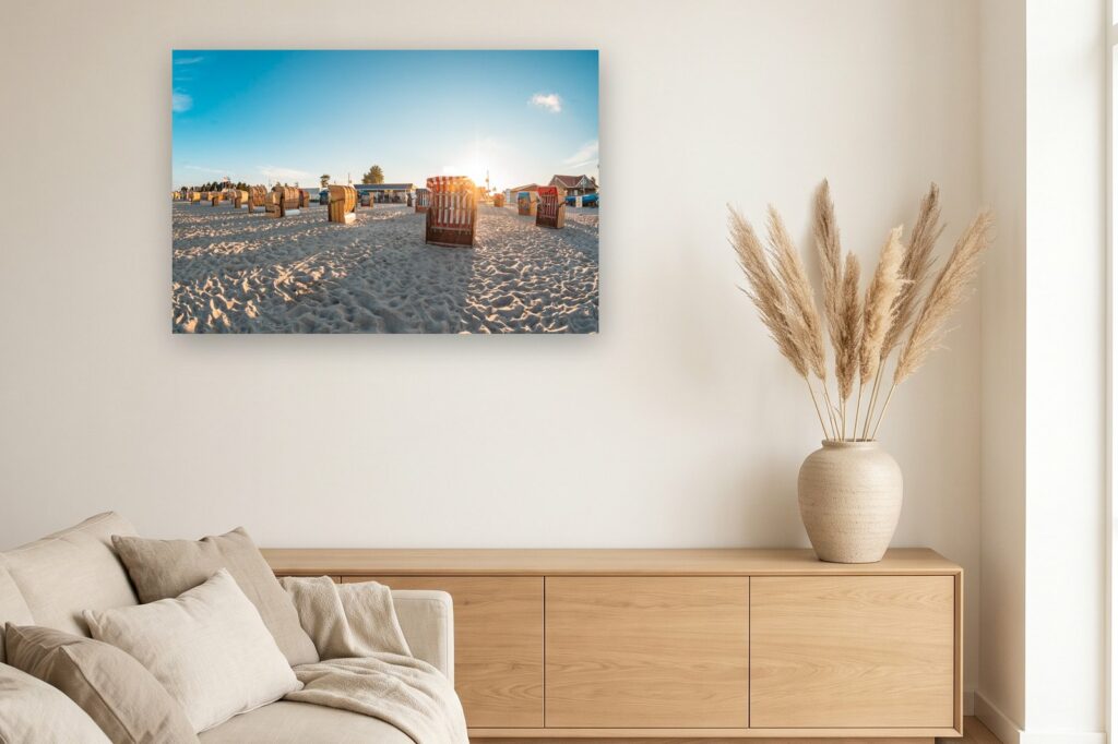 Leinwand Dahme 17 als 120 x 80 cm Leinwand im Wohnzimmer