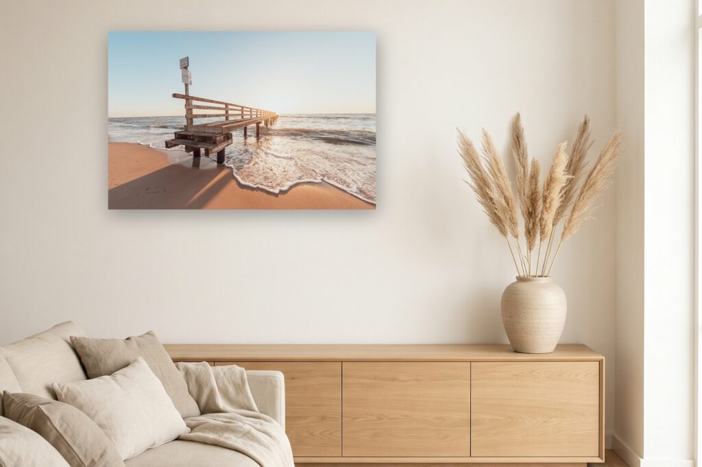 Leinwand Dahme 8 als 120 x 80 cm Leinwand im Wohnzimmer