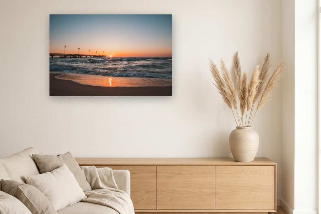 Leinwand Dahme 9 als 120 x 80 cm Leinwand im Wohnzimmer