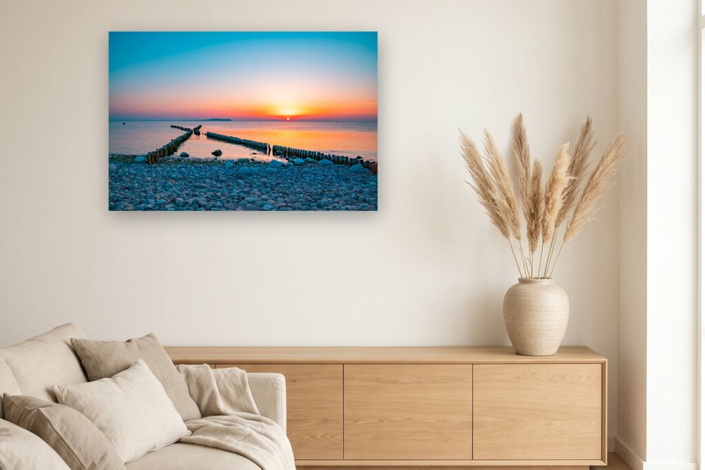 Leinwand Dranske 1 als 120 x 80 cm Leinwand im Wohnzimmer
