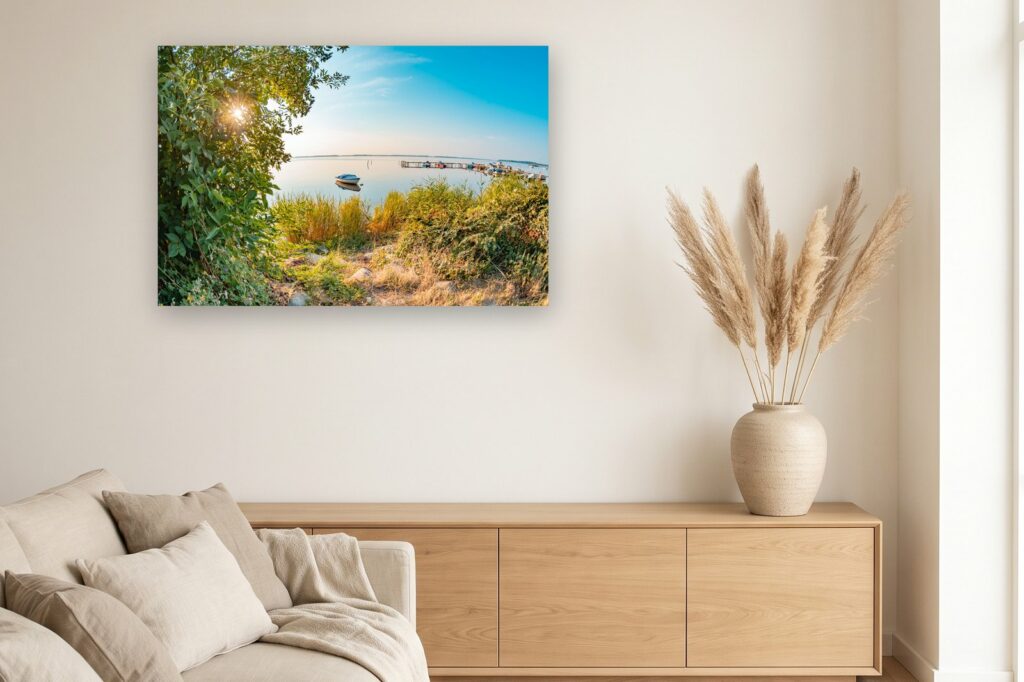 Leinwand Dranske 11 als 120 x 80 cm Leinwand im Wohnzimmer
