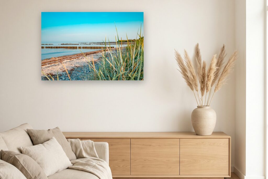 Leinwand Dranske 13 als 120 x 80 cm Leinwand im Wohnzimmer