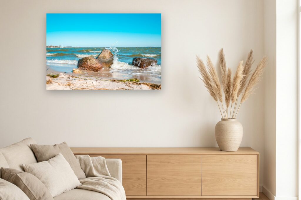Leinwand Dranske 15 als 120 x 80 cm Leinwand im Wohnzimmer