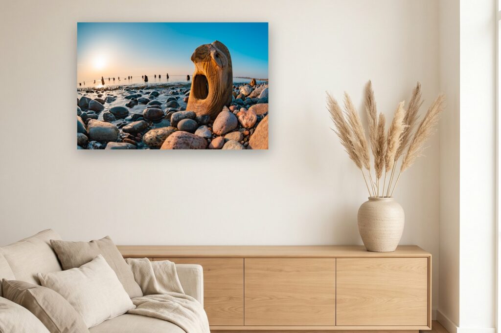 Leinwand Dranske 16 als 120 x 80 cm Leinwand im Wohnzimmer