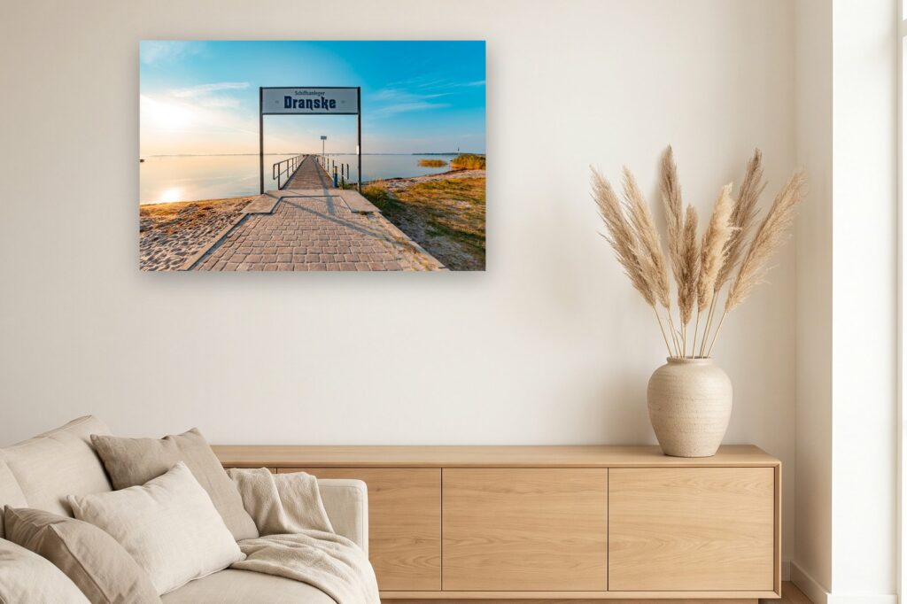 Leinwand Dranske 4 als 120 x 80 cm Leinwand im Wohnzimmer