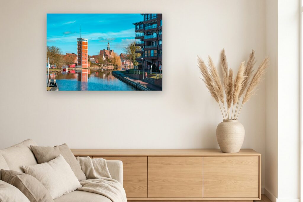 Leinwand Emden 10 als 120 x 80 cm Leinwand im Wohnzimmer
