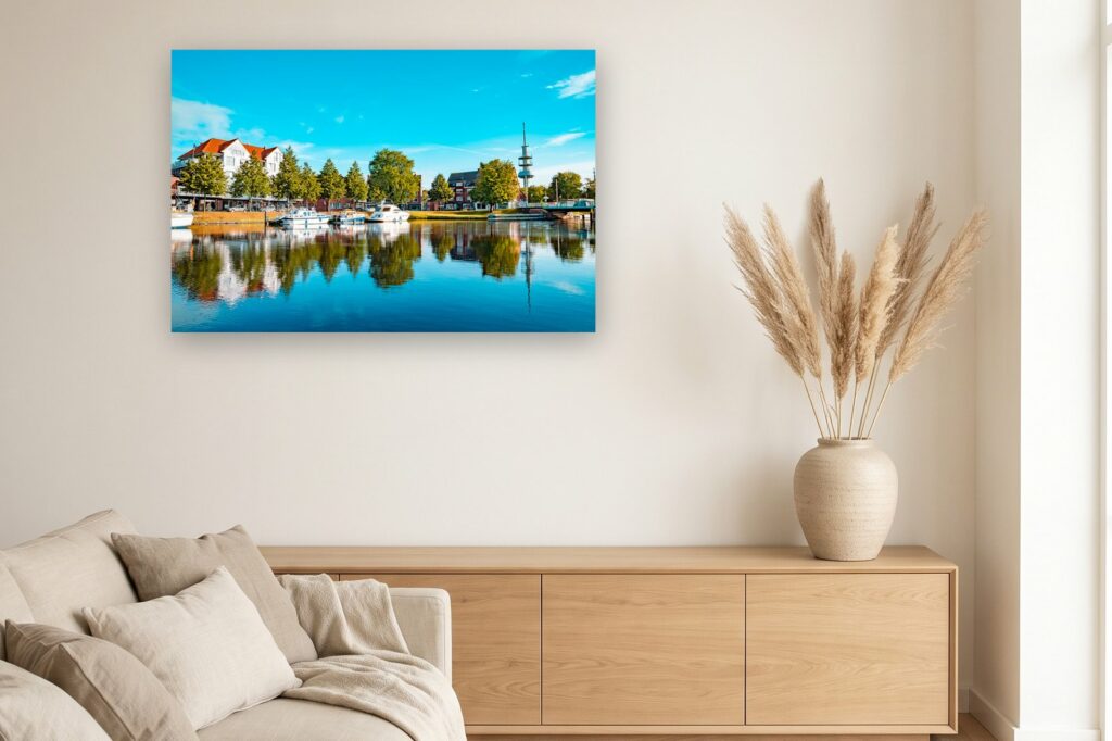 Leinwand Emden 15 als 120 x 80 cm Leinwand im Wohnzimmer