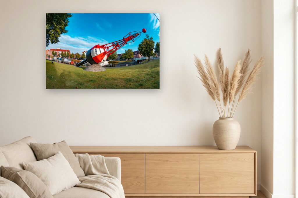 Leinwand Emden 16 als 120 x 80 cm Leinwand im Wohnzimmer