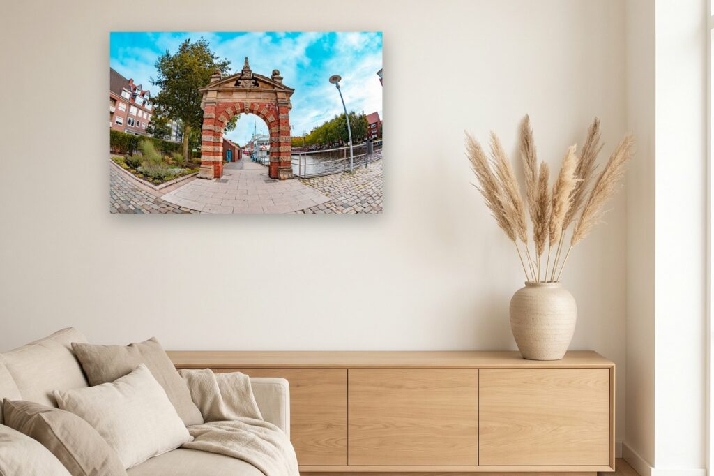 Leinwand Emden 4 als 120 x 80 cm Leinwand im Wohnzimmer