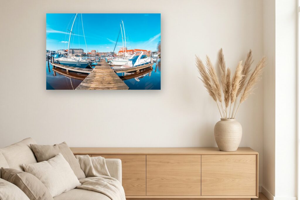 Leinwand Emden 7 als 120 x 80 cm Leinwand im Wohnzimmer