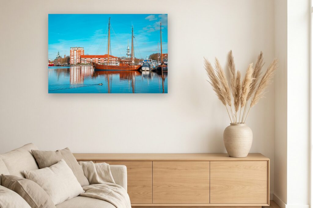 Leinwand Emden 9 als 120 x 80 cm Leinwand im Wohnzimmer