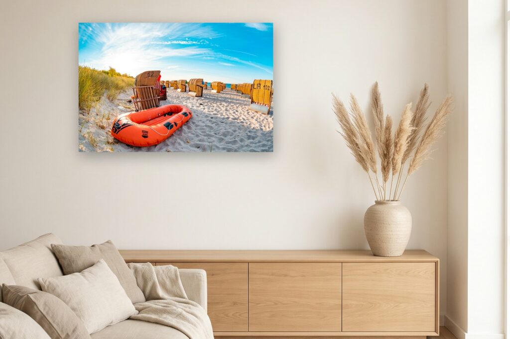 Leinwand Fehmarn 10 als 120 x 80 cm Leinwand im Wohnzimmer