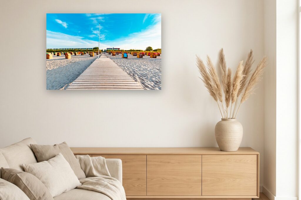 Leinwand Fehmarn 11 als 120 x 80 cm Leinwand im Wohnzimmer