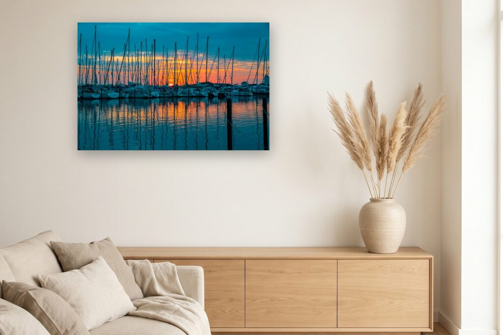 Leinwand Fehmarn 12 als 120 x 80 cm Leinwand im Wohnzimmer