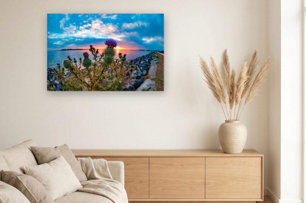 Leinwand Fehmarn 13 als 120 x 80 cm Leinwand im Wohnzimmer