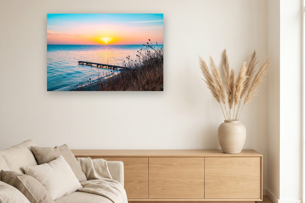 Leinwand Fehmarn 14 als 120 x 80 cm Leinwand im Wohnzimmer