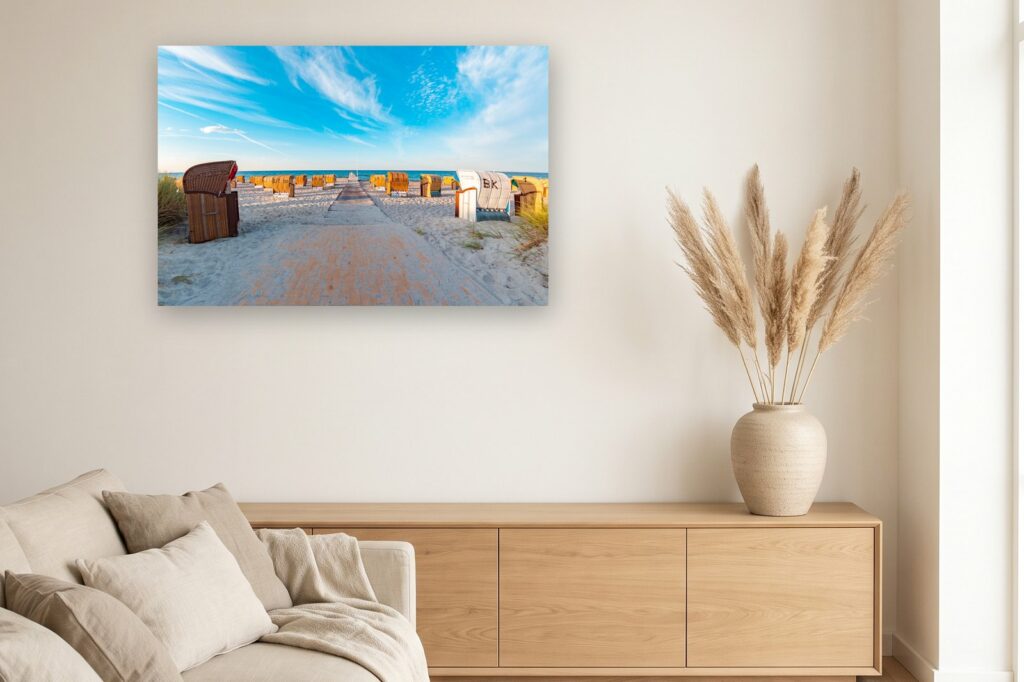 Leinwand Fehmarn 2 als 120 x 80 cm Leinwand im Wohnzimmer