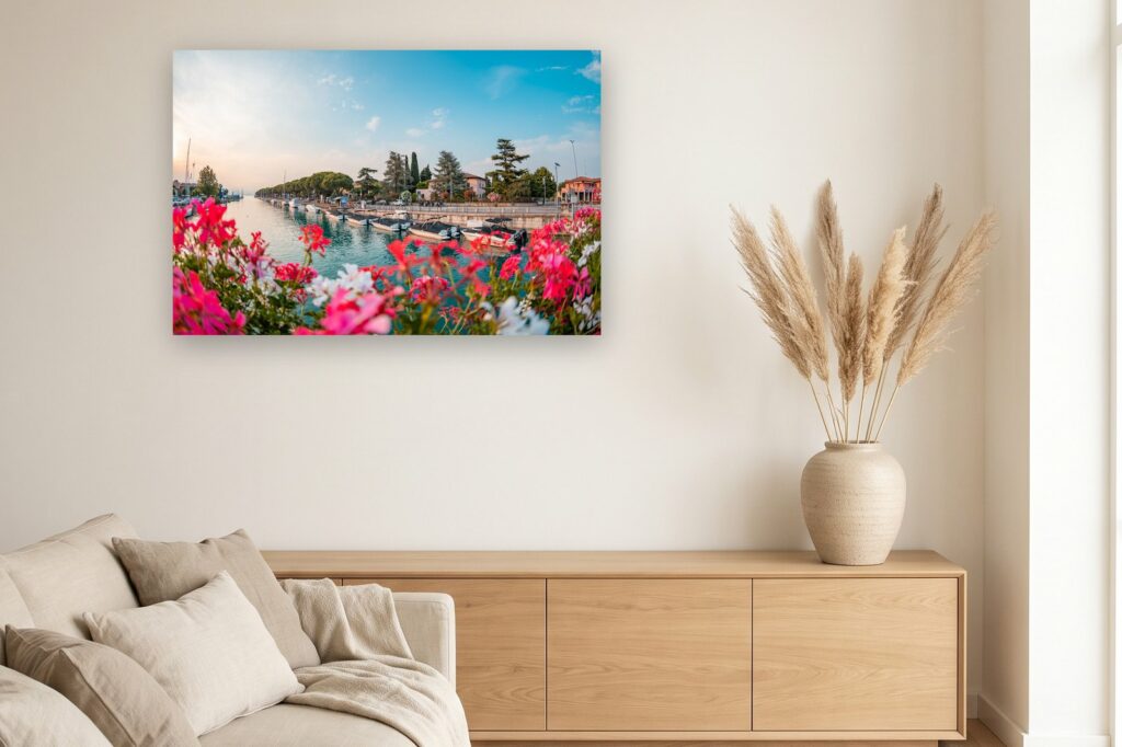 Leinwand Gardasee 13 als 120 x 80 cm Leinwand im Wohnzimmer