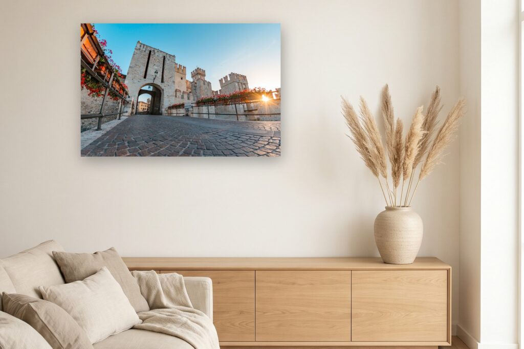 Leinwand Gardasee 14 als 120 x 80 cm Leinwand im Wohnzimmer