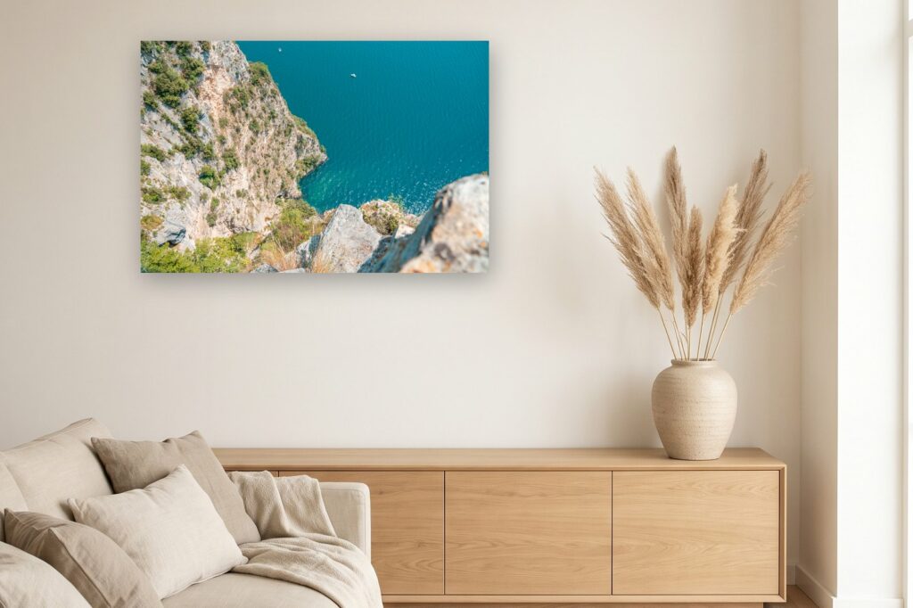 Leinwand Gardasee 17 als 120 x 80 cm Leinwand im Wohnzimmer