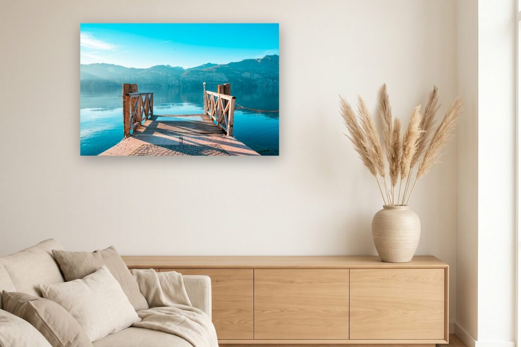 Leinwand Gardasee 2 als 120 x 80 cm Leinwand im Wohnzimmer