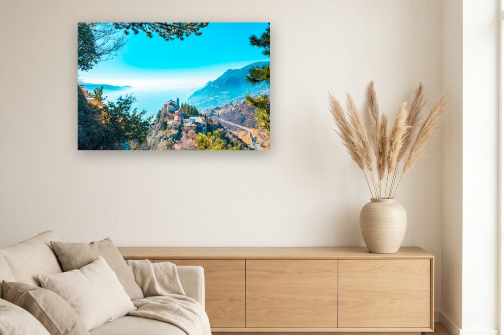 Leinwand Gardasee 21 als 120 x 80 cm Leinwand im Wohnzimmer