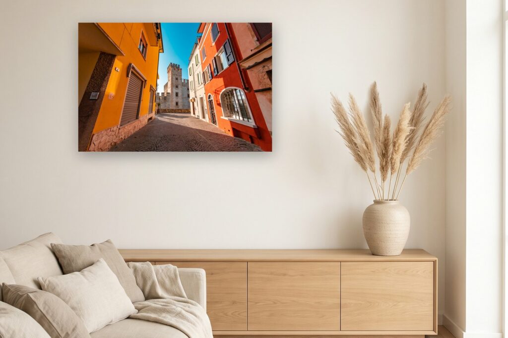 Leinwand Gardasee 6 als 120 x 80 cm Leinwand im Wohnzimmer